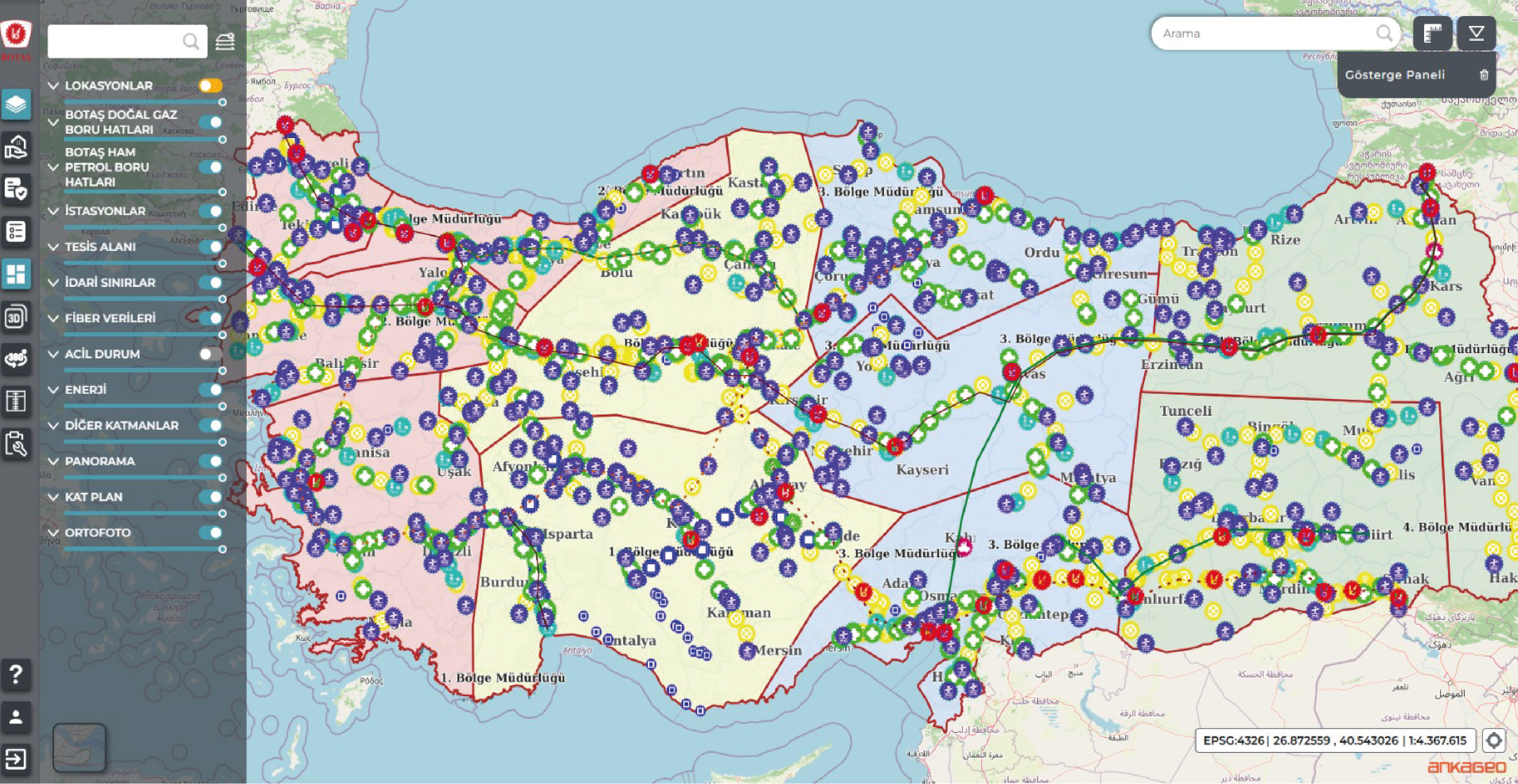 BOTAŞ Harita Tabanlı Doğalgaz ve Petrol Varlık Yönetim Sistemi